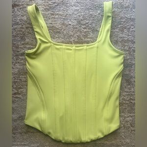 Express Lime Green Square-Neck Tank Top